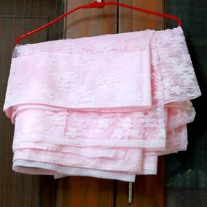 Pink fully net saree